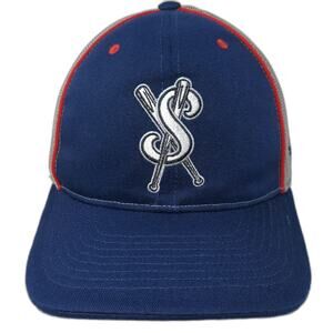 Boombah Baseball Cap Blue L Mesh Back Crossed Bats Stretch Fit Team Sports Hat